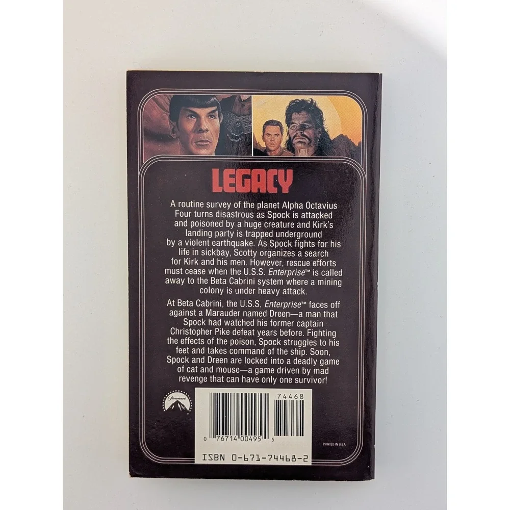Star Trek Legacy #56 Michael Jan Friedman Pocket Books Paperback 1991‎ Sci-Fi